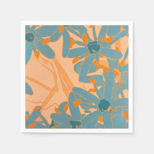 Contemporary Leaf Design in Peach Serviette (Vorderseite)