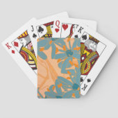 Contemporary Leaf Design in Peach Spielkarten (Rückseite)