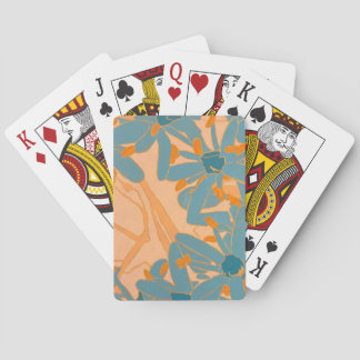 Contemporary Leaf Design in Peach Spielkarten