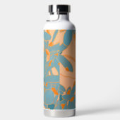 Contemporary Leaf Design in Peach  Trinkflasche (Rechts)