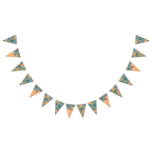 Contemporary Leaf Design in Peach  Wimpelkette (Alle)