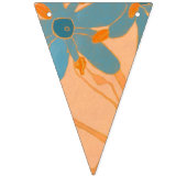 Contemporary Leaf Design in Peach  Wimpelkette (Zweite Fahne)