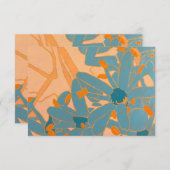 Contemporary Leaf Design Peach Dankeskarte (Vorne/Hinten)