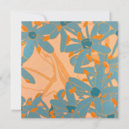 Contemporary Leaf Design Peach Dankeskarte