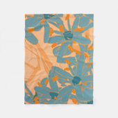 Contemporary Leaf Design Peach Fleecedecke (Vorderseite)