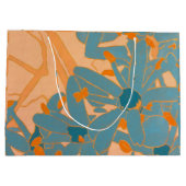 Contemporary Leaf Design Peach Große Geschenktüte (Rückseite)