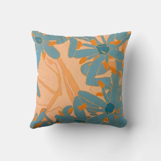 Contemporary Leaf Design Peach Kissen (Rückseite)