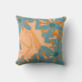 Contemporary Leaf Design Peach Kissen (Vorderseite)