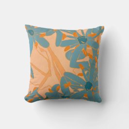 Contemporary Leaf Design Peach Kissen