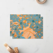 Contemporary Leaf Design Peach Mitteilungskarte (Vorderseite/Rückseite Beispiel)