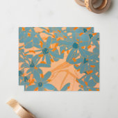 Contemporary Leaf Design Peach Mitteilungskarte (Vorderseite/Rückseite Beispiel)