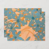 Contemporary Leaf Design Peach Mitteilungskarte (Vorne/Hinten)