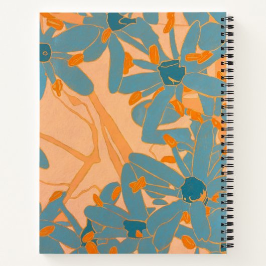 Contemporary Leaf Design Peach Notizblock (Rückseite)