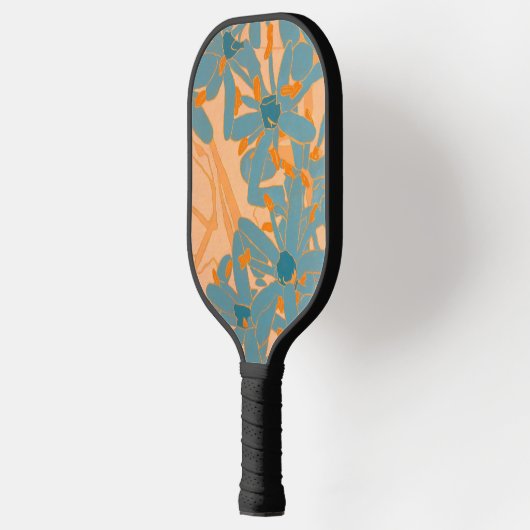 Contemporary Leaf Design Peach Pickleball Schläger (Links)