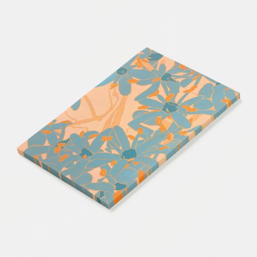 Contemporary Leaf Design Peach Post-it Klebezettel (angewinkelt)