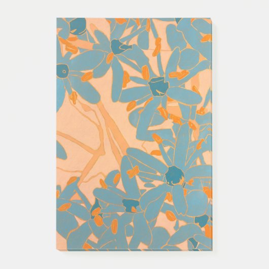 Contemporary Leaf Design Peach Post-it Klebezettel (Vorderseite)