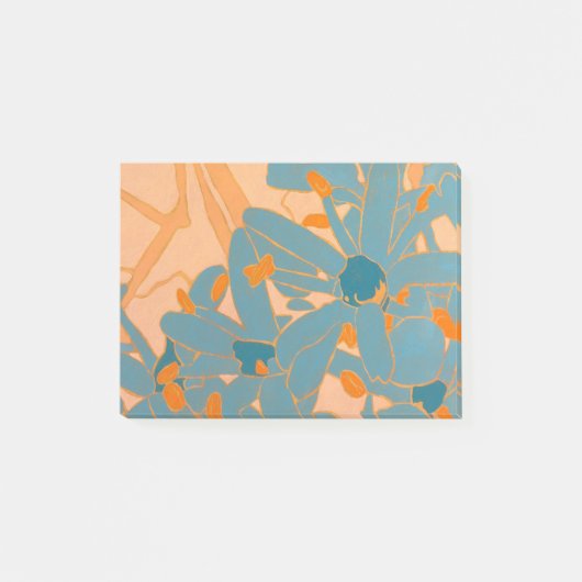 Contemporary Leaf Design Peach Post-it Klebezettel (Vorderseite)