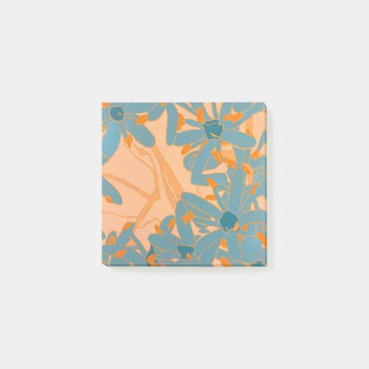 Contemporary Leaf Design Peach Post-it Klebezettel (Vorderseite)