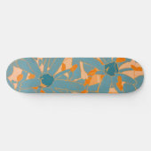 Contemporary Leaf Design Peach Skateboard (Horizontal)