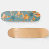 Contemporary Leaf Design Peach Skateboard (Horizontal)