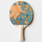 Contemporary Leaf Design Peach Tischtennis Schläger (Rückseite)