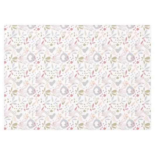 Contemporary Leaves Grey, Brown, Rust Tischdecke (Vorderseite (Horizontal))