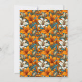 Contemporary Lilies Fantasy Milestone Birthday Einladung (Rückseite)