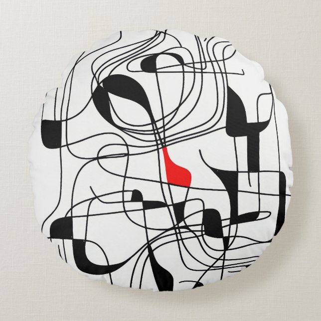 Contemporary Linear Design Rundes Kissen (Vorderseite)
