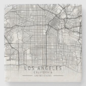 Contemporary Los Angeles California Street Map Steinuntersetzer (Vorderseite)