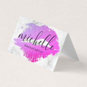 Contemporary Makeup Artist Elegant Kiss Marble Visitenkarten