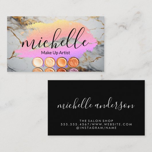 Contemporary Makeup Artist Palette Visitenkarte (Vorne/Hinten)