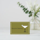 Contemporary Martini Glass Bartender Business Card Visitenkarte (Stehend Vorderseite)