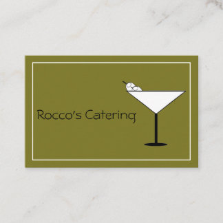 Contemporary Martini Glass Bartender Business Card Visitenkarte