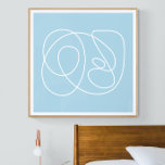 Contemporary Minimalist Abstract Line Pastel Blue Poster<br><div class="desc">Contemporary Minimalist Abstract Line Drawing Light Pastel Blue Poster</div>
