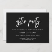 Contemporary modern black wedding After party Einladung (Vorderseite)