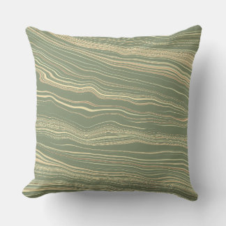 Contemporary Olive Green with Linen Pattern   Kissen