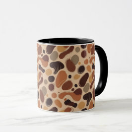 Contemporary Organic Pattern Mug – Earthy Tones Tasse