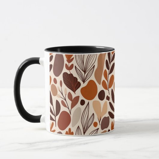 Contemporary Organic Pattern Mug – Earthy Tones Tasse (Links)