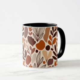 Contemporary Organic Pattern Mug – Earthy Tones Tasse