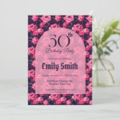 Contemporary Peonies Flower 20Th Birthday Einladung (Stehend Vorderseite)
