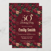 Contemporary Peonies Flower Surprise Birthday  Einladung (Vorne/Hinten)