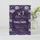 Contemporary Peonies Petal 90Th Birthday Einladung (Stehend Vorderseite)