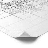 Contemporary Phoenix Arizona Street Map unframed Poster (Ecke)