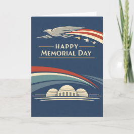 Contemporary Red White Blue Eagle Memorial Day  Karte
