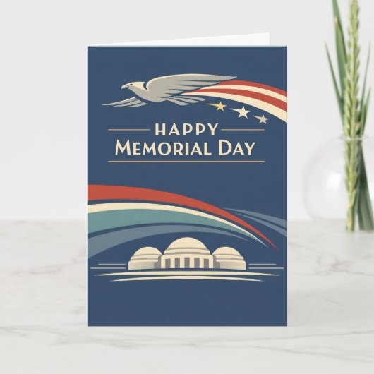 Contemporary Red White Blue Eagle Memorial Day  Karte (Vorderseite)