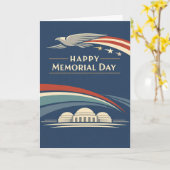 Contemporary Red White Blue Eagle Memorial Day  Karte (Gelbe Blume)