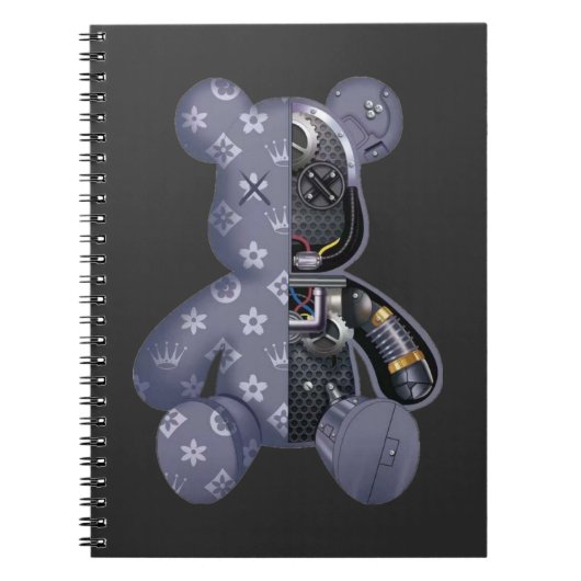 Contemporary Robot Bear Notizblock (Vorderseite)