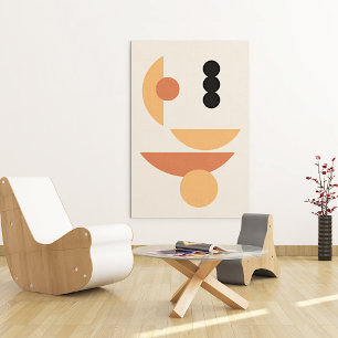 Contemporary Rust Red Sun Black Moon Circles Art Leinwanddruck