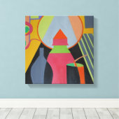 Contemporary Sculpted Pink Stillness Art Print Leinwanddruck (Insitu (Holzboden))