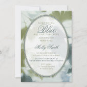 Contemporary Something Blue Bridal Shower Einladung (Vorderseite)